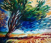 Arbre sous le vent, &icirc;le d'Aix 75 x 60 2020